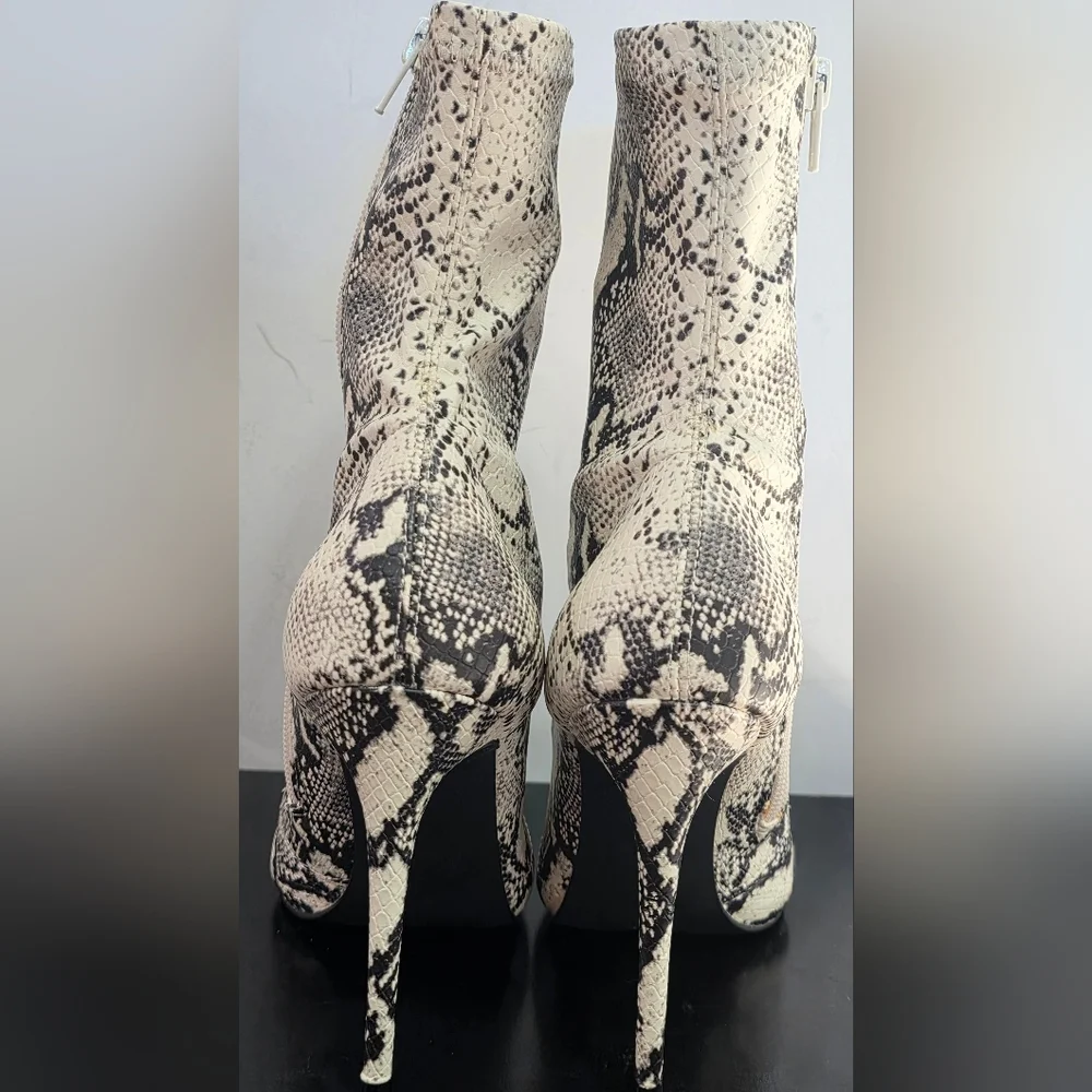 BRAND NEW Steve Madden Daffy Snakeskin Ankle Boots Stiletto Heel Pointed Toe 6.5 - Picture 10 of 16